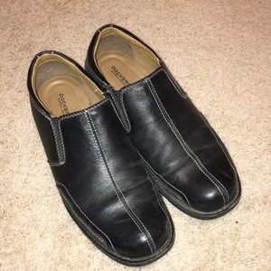 DOCKER black leather men's dress shoes